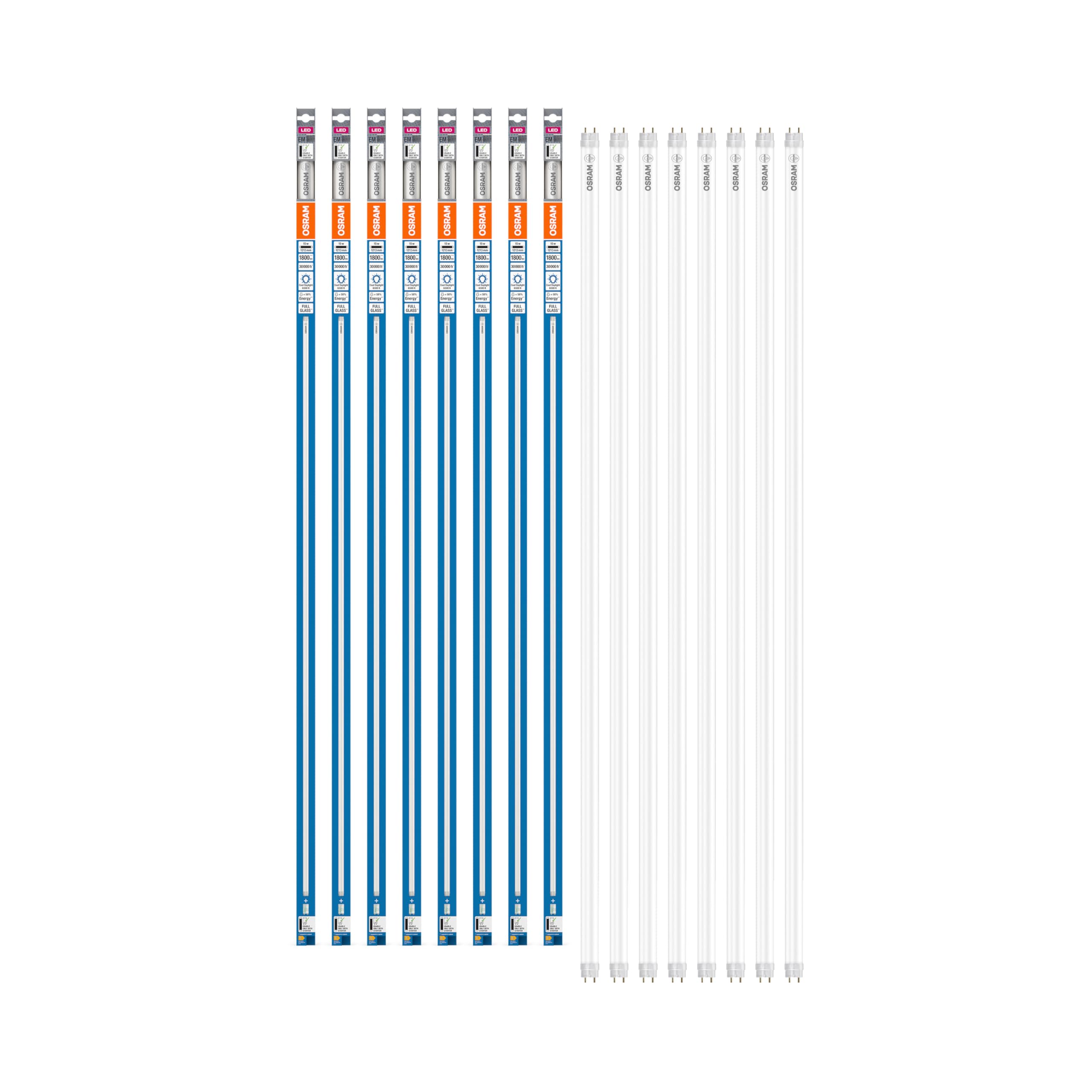 OSRAM LED TUBE T8 36 EM 1200 mm, tubo LED lineal, 15W, 1800lm, 6500K, luz blanca día, LED de repuesto para tubos fluorescentes T8 con casquillo G13, larga vida, optimo consumo de energía
