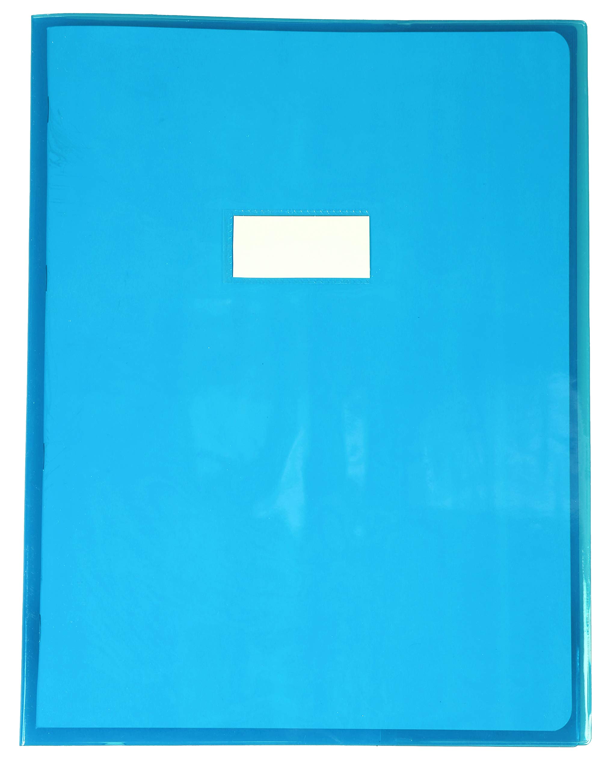 Calligraphe 73402C - A Cristalux Blue Notebook Protector - Size: 24x32 cm - 22/100th with Label Holder - Smooth Transparent PVC - Manufactured in France