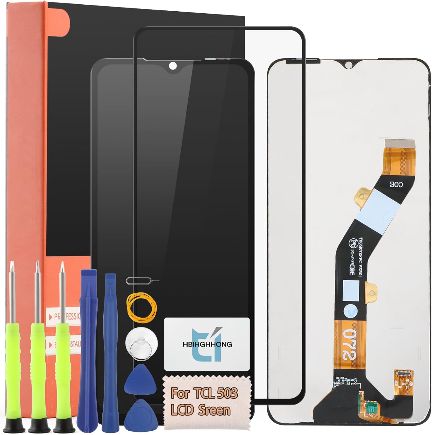 6.6 Inches for TCL 503 Screen Replacement for TCL 503 T442M T442A T442J LCD Display Touch Screen Digitizer Assembly with Repair Tools (Black)