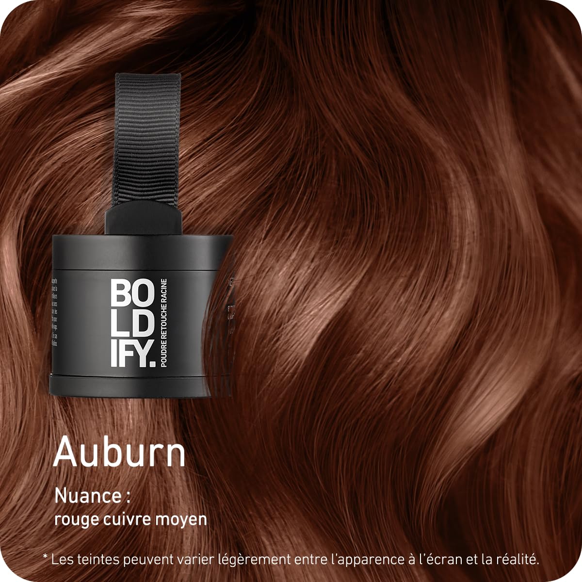 BOLDIFY Poudre de Racine de Cheveux (Auburn), Retouche Racines Instantanée, Camoufle Cheveux Gris, Résultat Naturel 4g - 4