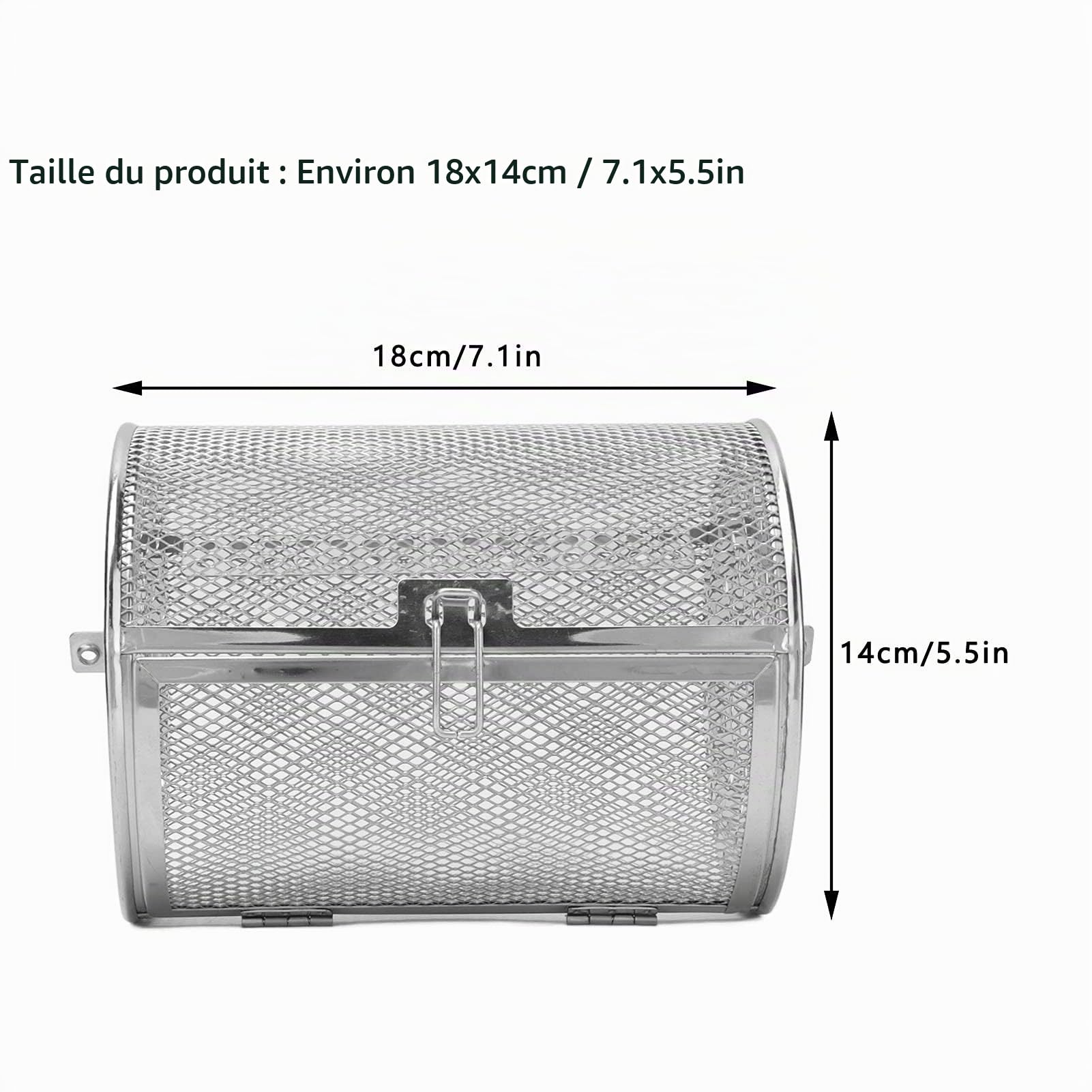 Panier Rotatif de Cuisine 360 Degrés, Support pour Four en Acier Inoxydable, Cage de Rôtissoire Multifonction Compatible Tous Types de Four, Panier à Griller pour Poulet Frites L