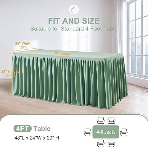 Miniatura 70 de Wish Care Paquete de 2 manteles rectangulares negros para mesas de 6 pies, manteles ajustables de poliéster elásticos 6T para fiestas, bodas, ferias