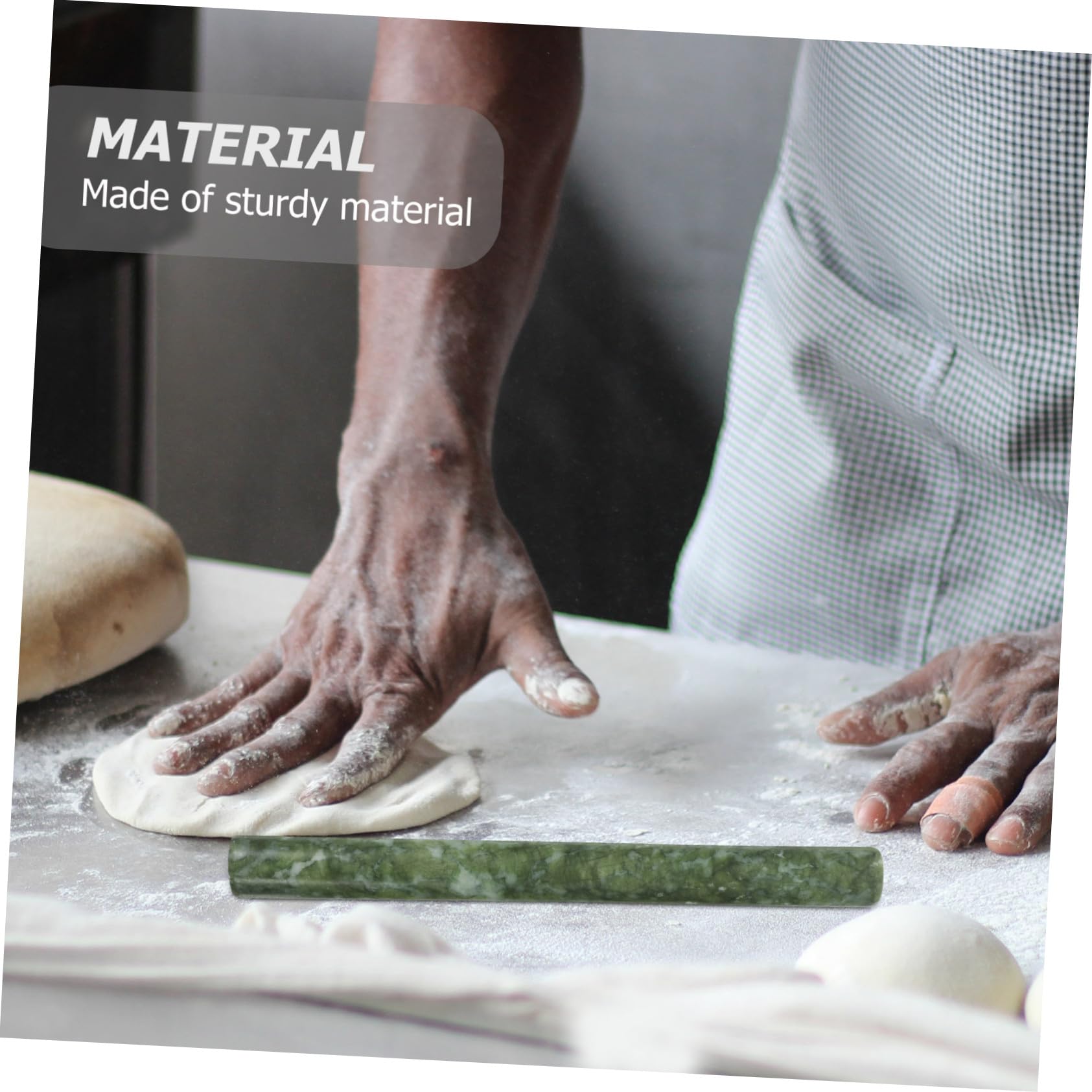 Rodillo de Jade Auténtico para Masa y Pasta, Material Resistente Superficie Antiaherente, 2 Piezas Ideales para Amasar y Preparar Dumplings en Cocina Doméstica