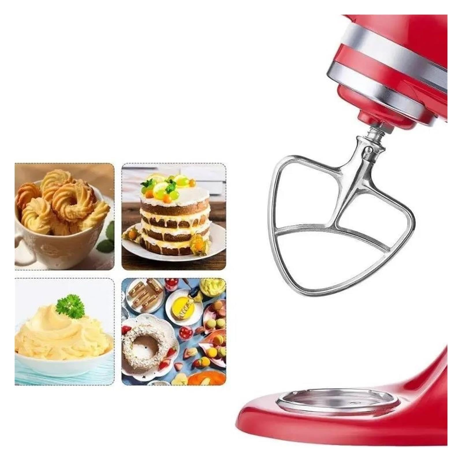 Reemplazo De Batidor Plano De Acero Inoxidable, Compatible with KitchenAid, Batidoras De Pie con Cabezal Inclinable 5Q 6Q, Piezas De Mezcla(6Q Stainless Steel)