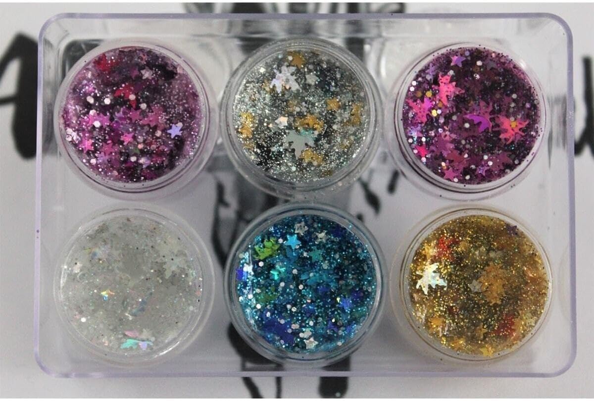 Jelli Glitter Simli Yaprak Ve Yıldız Figürlü Göz Farı, serashinegozfarı204