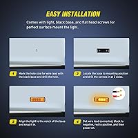 Vista 3 de Nilight 2 piezas de 3.9 pulgadas de luces indicadoras laterales delanteras y traseras, 3 luces LED ámbar, lámpara de clearance, sellada e