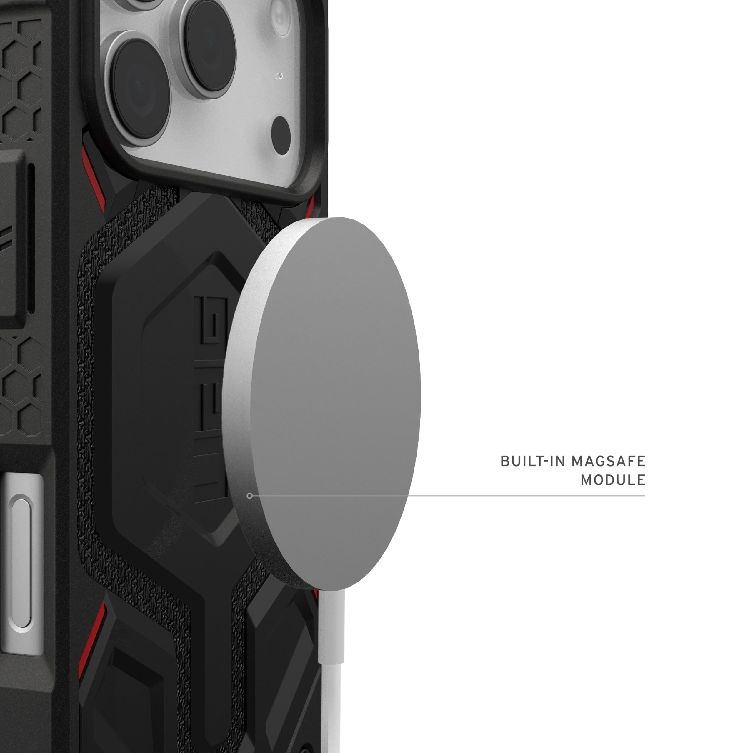 Urban Armor Gear Monarch Pro Funda Compatible con Apple iPhone 17 Pro Kevlar Negro Carga Inalámbrica Magnética