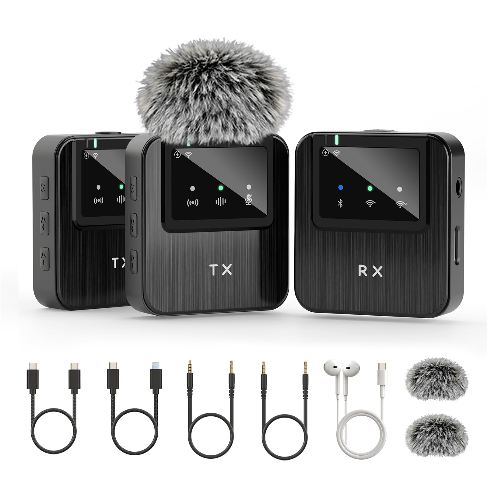 MeloJungle Wireless Lavalier Microphone for iPhone 16/15/14,Android,Camera,ipad and Laptop,Small iPhone Mic for Video Recording,TikTok,Noise