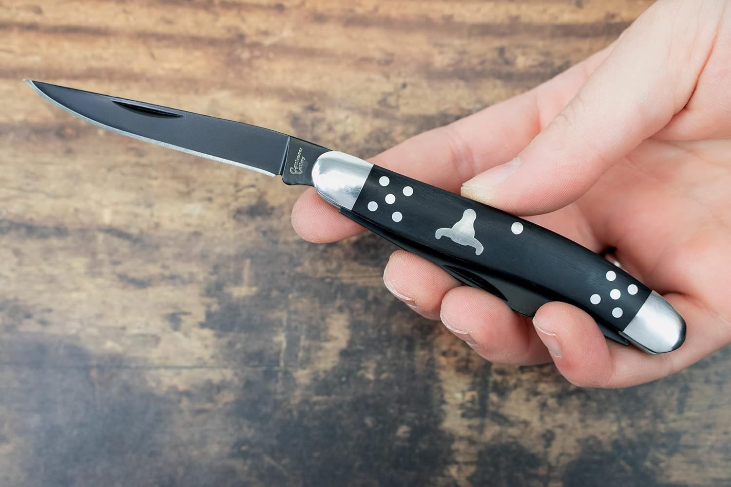 Black Angus Stockman Series Folding Pocket Knife – 3 Stainless Steel Blades in 1 Knife