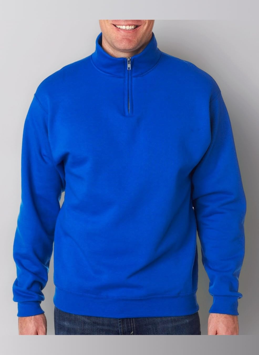 JERZEES Mens SUPER SWEATS 1/4-Zip Sweatshirt with Cadet Collar