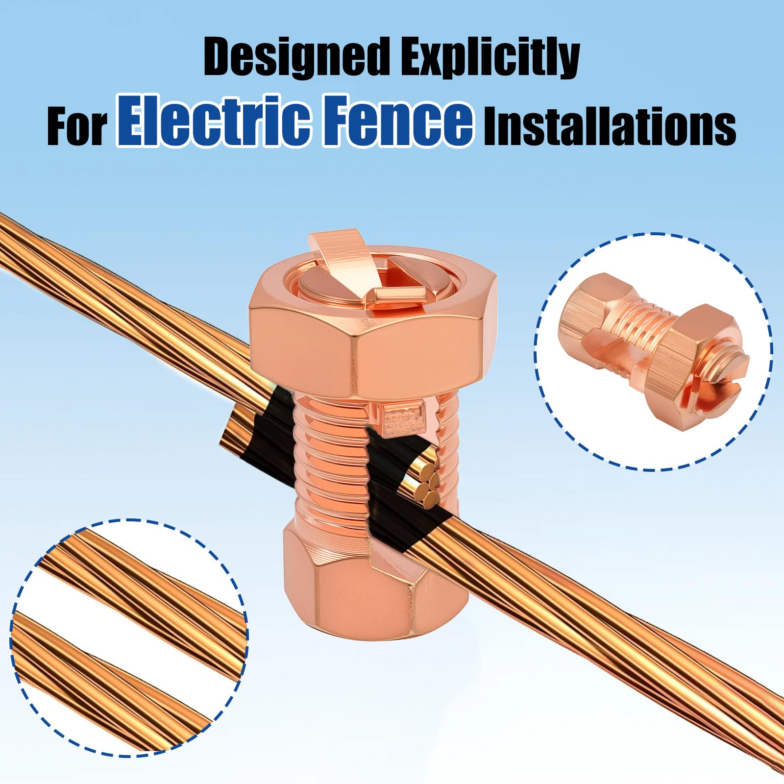 Electric Fence Split Bolt Connectors - Brass -4