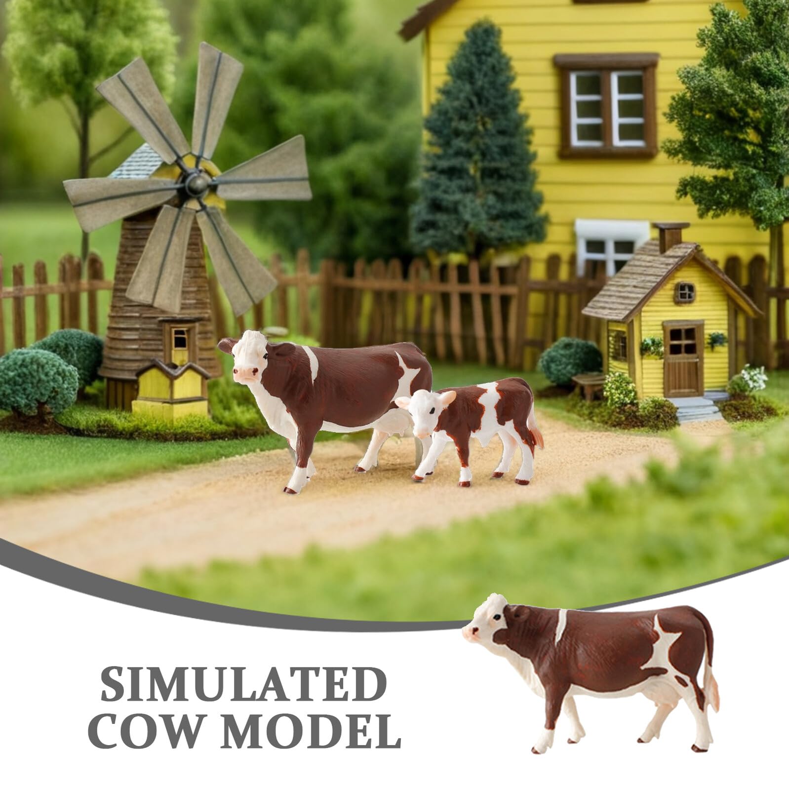 Set di 4 Pezzi di Animali da Fattoria Simulati in Pvc Bianco | Giocattolo Educativo, Adatto a Bambini, per Stimolare Immaginazione e Competenze Cognitive