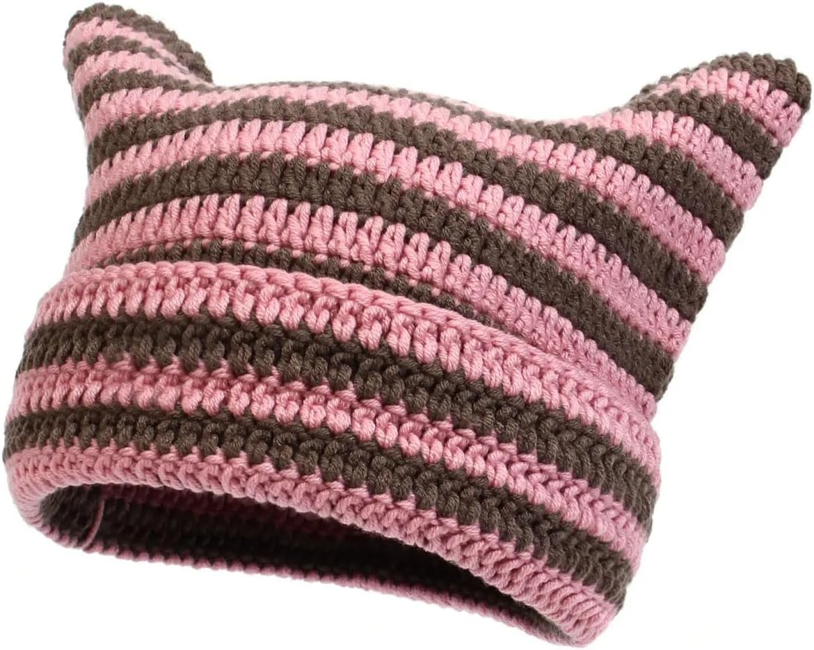 Bonnet Tricoté Chaud Bonnet Chat Hiver Tuopuda - Béret Avec Oreilles De Chat Et Fleurs - Doublure Polaire Pour Fille/femme Bonnet Oreilles Chat Fille