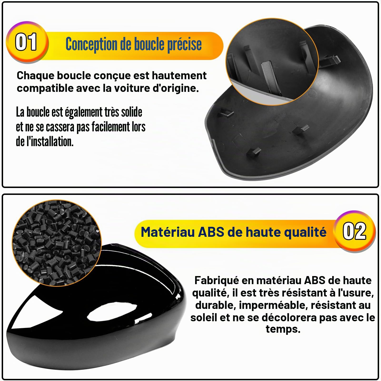 TTCR-II Coque Rétroviseur Compatible avec Fiat 500/Abarth 500/Grande Punto