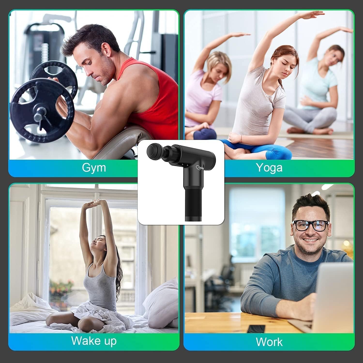 Massage Gun Deep Tissue, Cotsoco Percussion Muscle Massager for Athletes, Super Quiet Portable Handheld Electric Sport Massager, 6 Speed and 4 Massage Heads(Black) : Health & Household