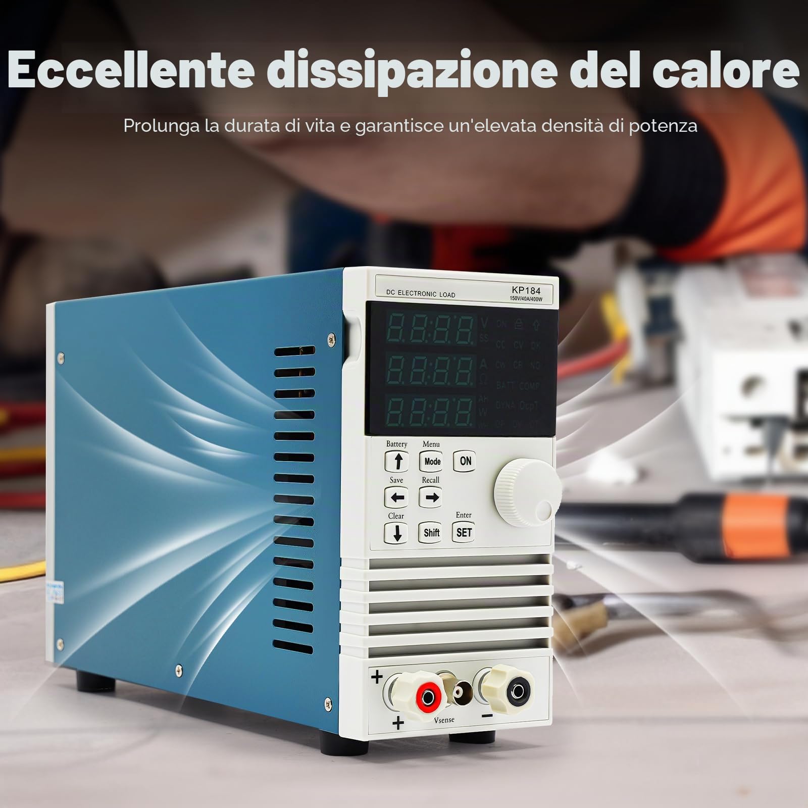 Carico elettronico DC KP184, 400 W, 0-150 V, 0-40 A, tester di carico elettronico singolo canale con CC, CV, CW e CR modalità di carico per driver LED, capacità della batteria, tester di capacità