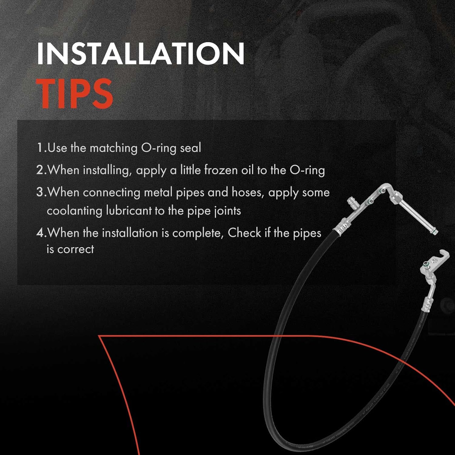 A-Premium A/C Discharge Line Hose Assembly Compatible with Kenworth C540, C550, K130, K270, K300, K370, T170, T270, T300, T370, T400, T660, T800, T2000, W900, & More, Compressor to Condenser