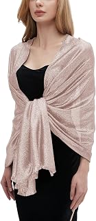 Umjetnost Womens Sparkling Metallic Shawls and Wraps for Evening Dresses Wedding Party