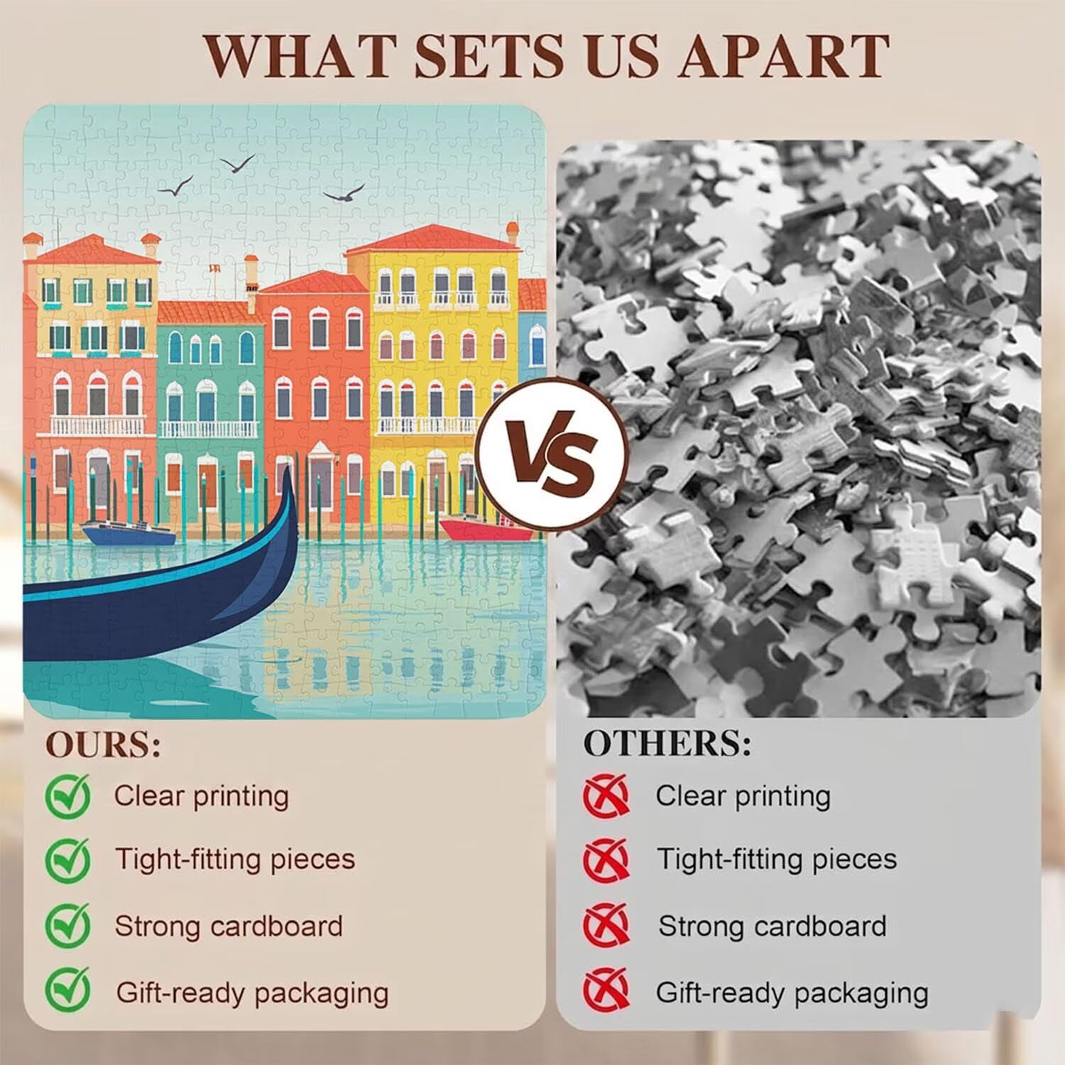 colore piccola città Puzzle 3000 Pezzi per Adulti, Puzzle in Legno - Collezione Classica con Poster Incluso - Sfida di Concentrazione e Passatempo Antistress, Gioco per Famiglia, 122 x 81 cm f0-36