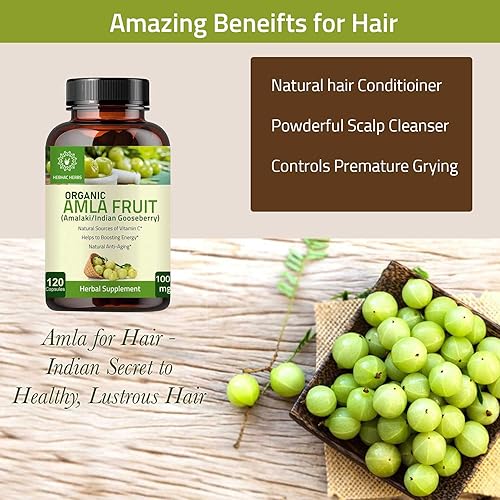 Miniatura 3 de Cápsulas Amla (Phyllanthus Emblica) - Amalaki amla 120 cápsulas  Superalimento antioxidante natural  Suplemento herbario hecho con polvo de fruta