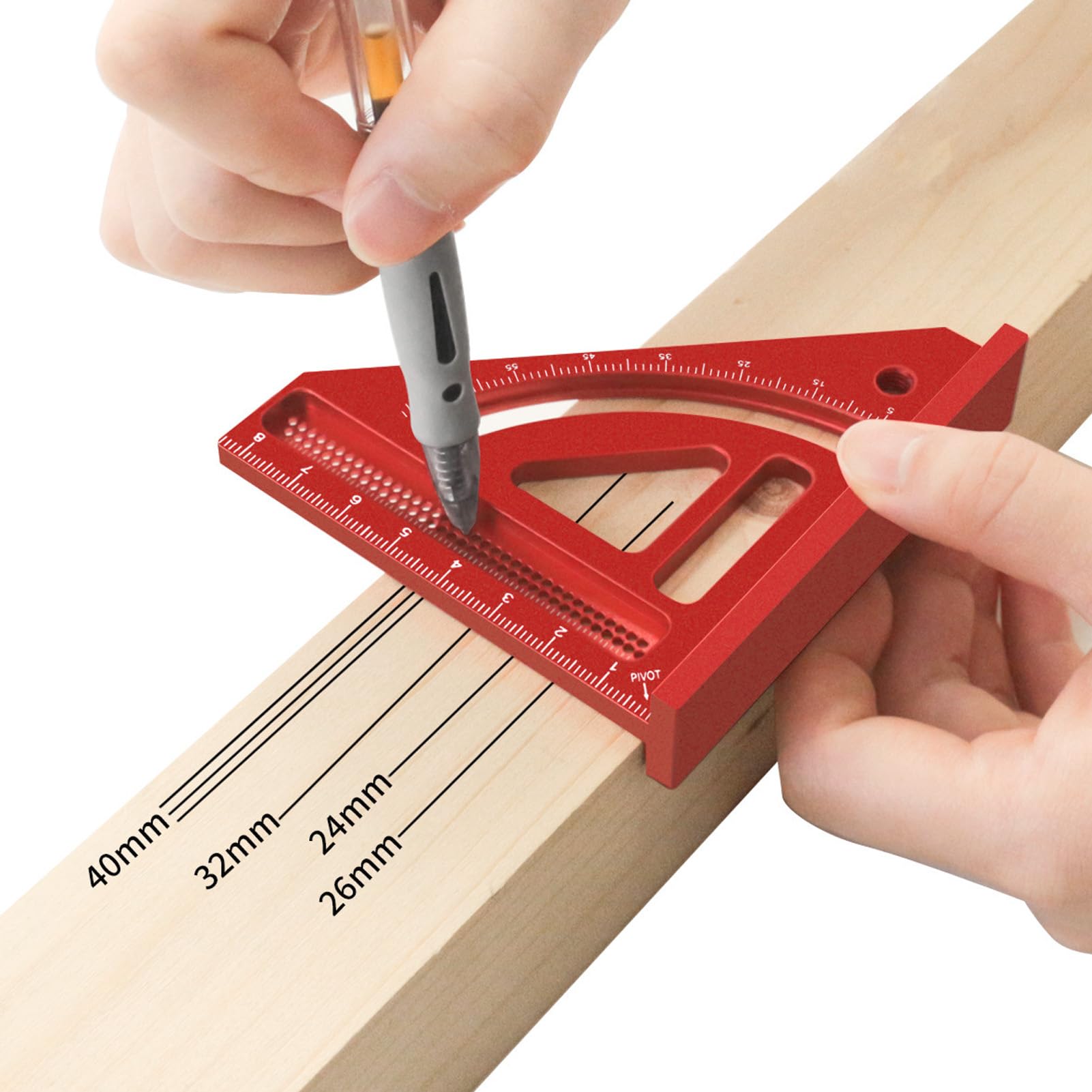 Mini Carpenter Square, 45° Marking Feature Concave Scale Design Carpenter Square Scribing Square Tools for Accurate Woodworking Construction