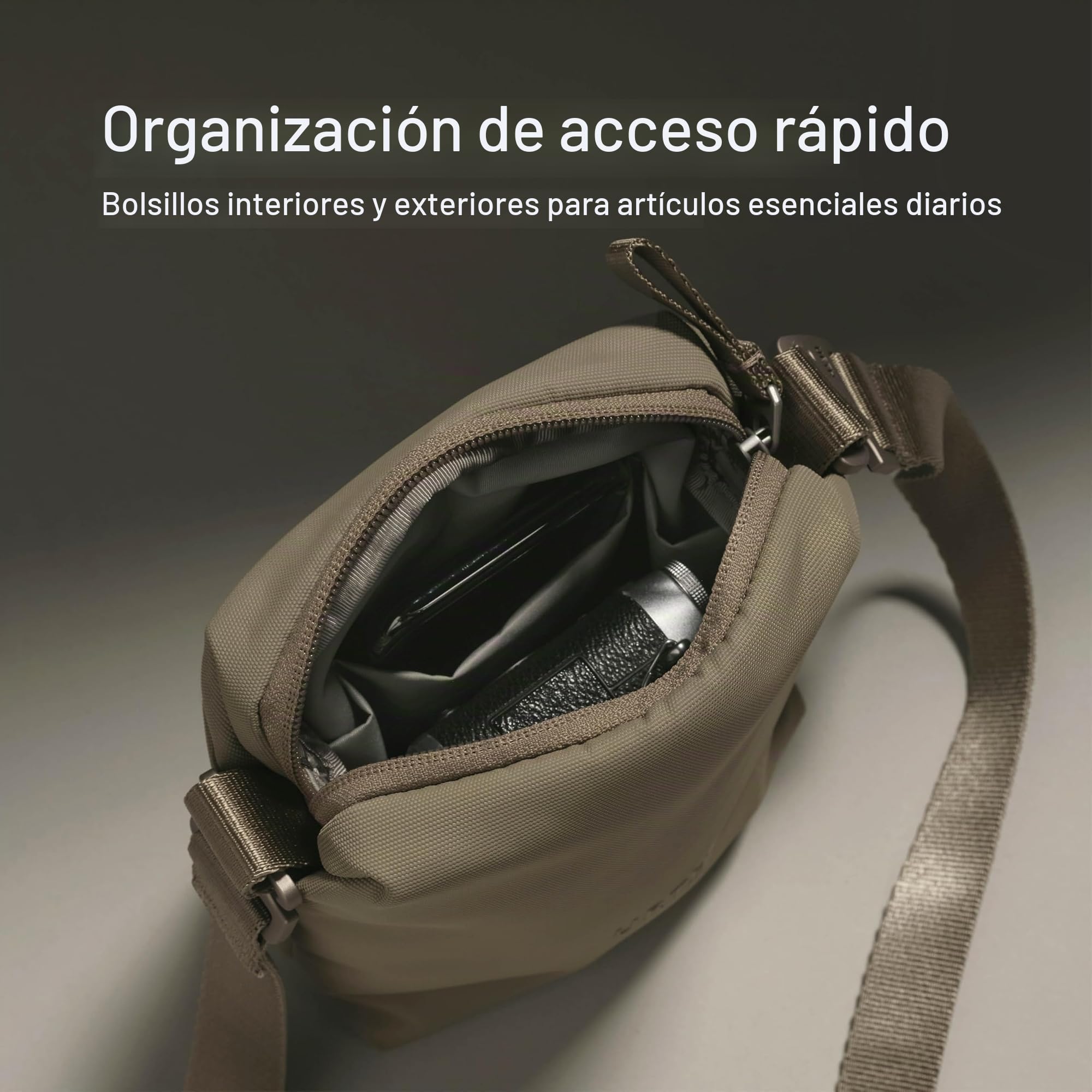 Urth Andesite Bolsa para Cámara de Fotografía de 2L - Resistente al Agua, Reciclada, Bolsa Crossbody Pequeña para Cámara Digital y Elementos Diarios en Negro