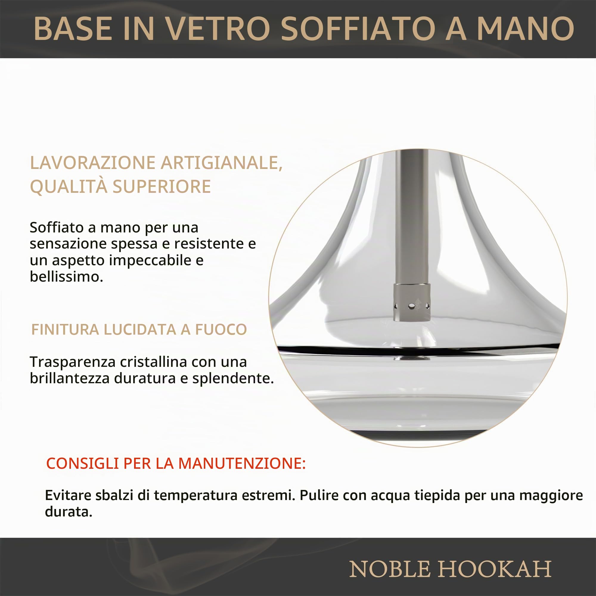 NOBLE HOOKAH XL Set Narghilè Con 1 Raccordo E Accessori Completi Per Narghilè - Testa Per Narghilè, Elegante Vaso In Vetro, Contenitore Per Melassa, 1 Tubo E Manico (Nero)