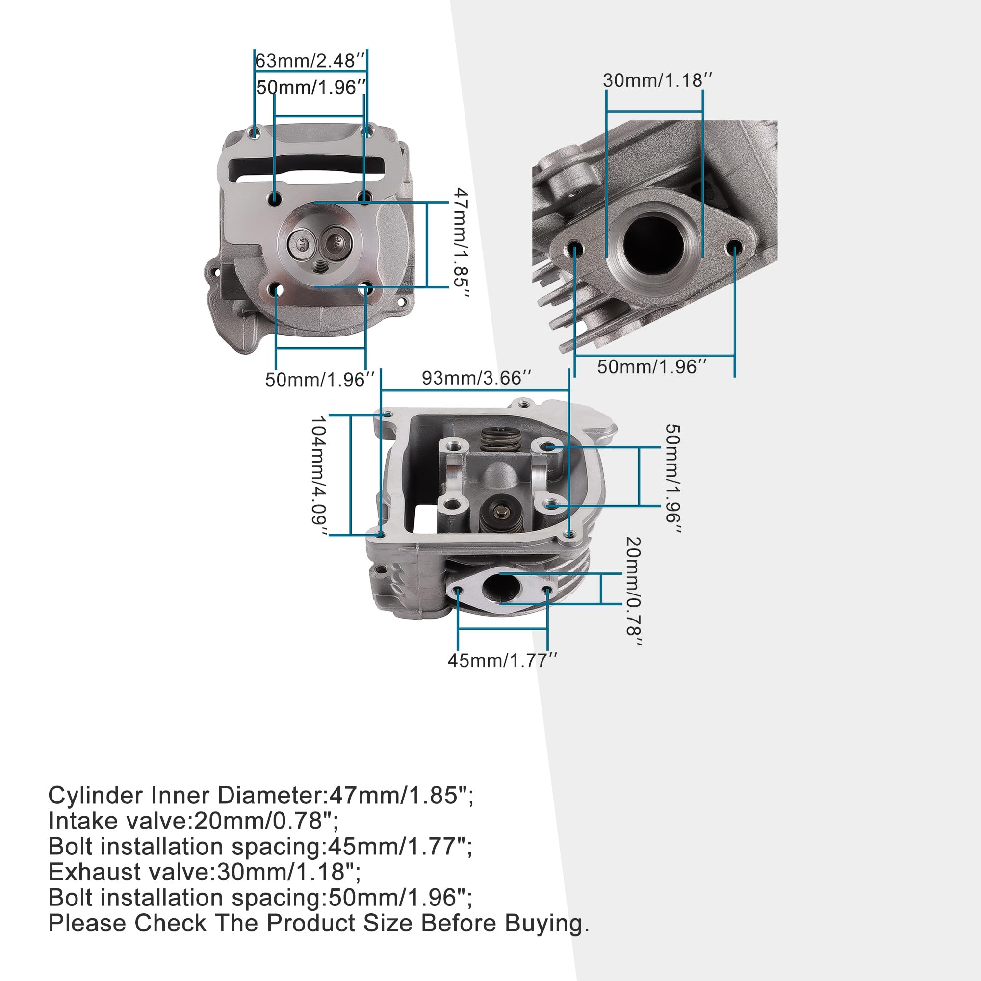 Amazon.com: GOOFIT 47mm Big Bore Cylinder Head Valves With Gaskets