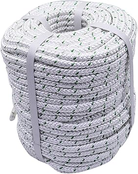 3/8 Inch x 200 Feet 4800Lbs Braided Polyester Rope Breaking Strength Strong Pulling Rope for Tree Work Camping Swing