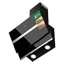 CIARRA CBCB6736N Classe A Cappa Aspirante 60 cm 750 m³, h in Acciaio Inox Scarico Aria, Ricircolata Filtro per CBCF003 Cappa a Parete con Pannello Touch Illuminazione a LED Nero