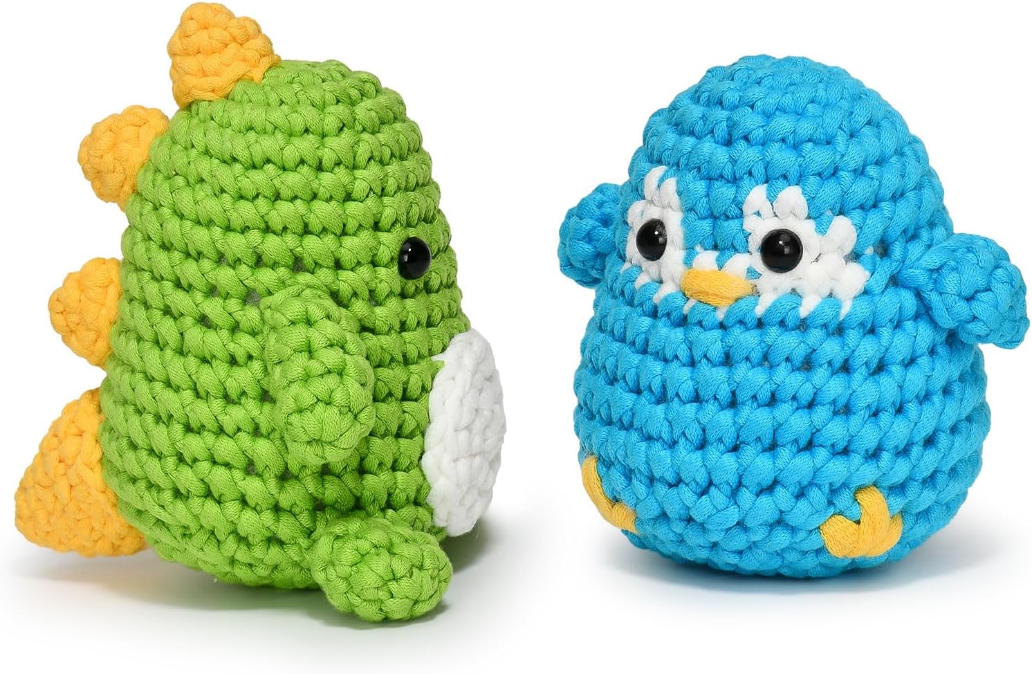 Beginners Crochet Kit, Crochet Animal Kit, All in One Crochet Knitting Kit, Crochet Kit for Beginners with Step-by-Step Video Tutorials - The Penguin&Dinosaur
