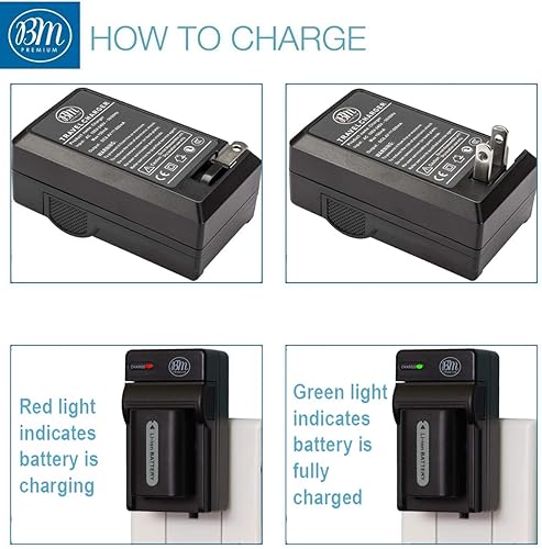 Miniatura 4 de BM Premium - Paquete de 2 baterías NP-FH50 y cargador de batería para cámara digital Sony CyberShot DSC-HX100V DSC-HX200V