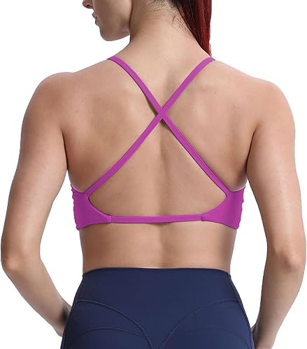 Miniatura 4 de Aoxjox Sienna - Sujetadores deportivos de entrenamiento para mujer, sin espalda, con relleno, brasier de bajo impacto estilo camiseta sin mangas
