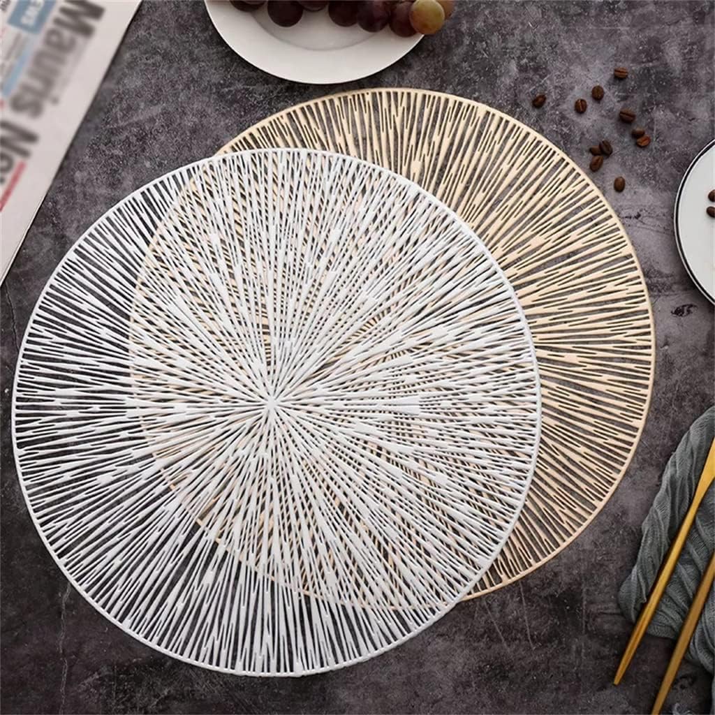 Round Table Mat Dining Table Mat Bowl Plate Protector Hollow Dining Table Rug Steak Decoration(D)