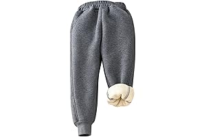 Unisex Girls&Boys Sherpa Lined Toddler Joggers Winter Warm Sweatpants