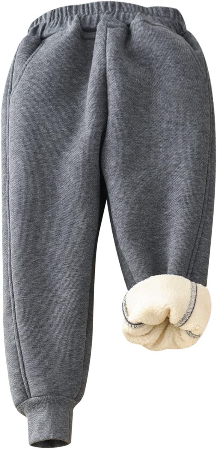 Gihuo Unisex Boys Girls Winter Warm Sherpa Lined Sweatpants Jogger Gihuo Unisex Boys Girls Winter Warm Sherpa Lined Sweatpants Jogger