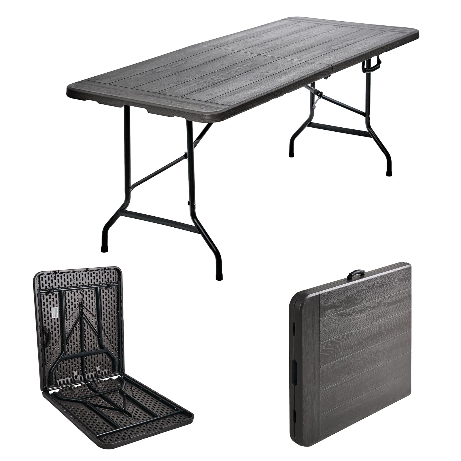 TRUTZHOLM Gartentisch Verkaufstisch Esstisch Bierzelttisch Klapptisch 180 x 75 x72 cm klappbar Campingtisch Partytisch 8 Personen mit Tragegriff Weiß (grau)