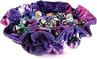 Vista 1 de FanRoll Velvet Compartment Dice Bag with Pockets Nebula, Role Playing Game Dice Accessories for Dungeons and Dragons
