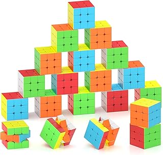 Full Size 3x3x3 Speed Cube Set, 2.2in Puzzle Party Favors Toy Stickerless Magic Cube Set, School Classroom Prize for Stude...