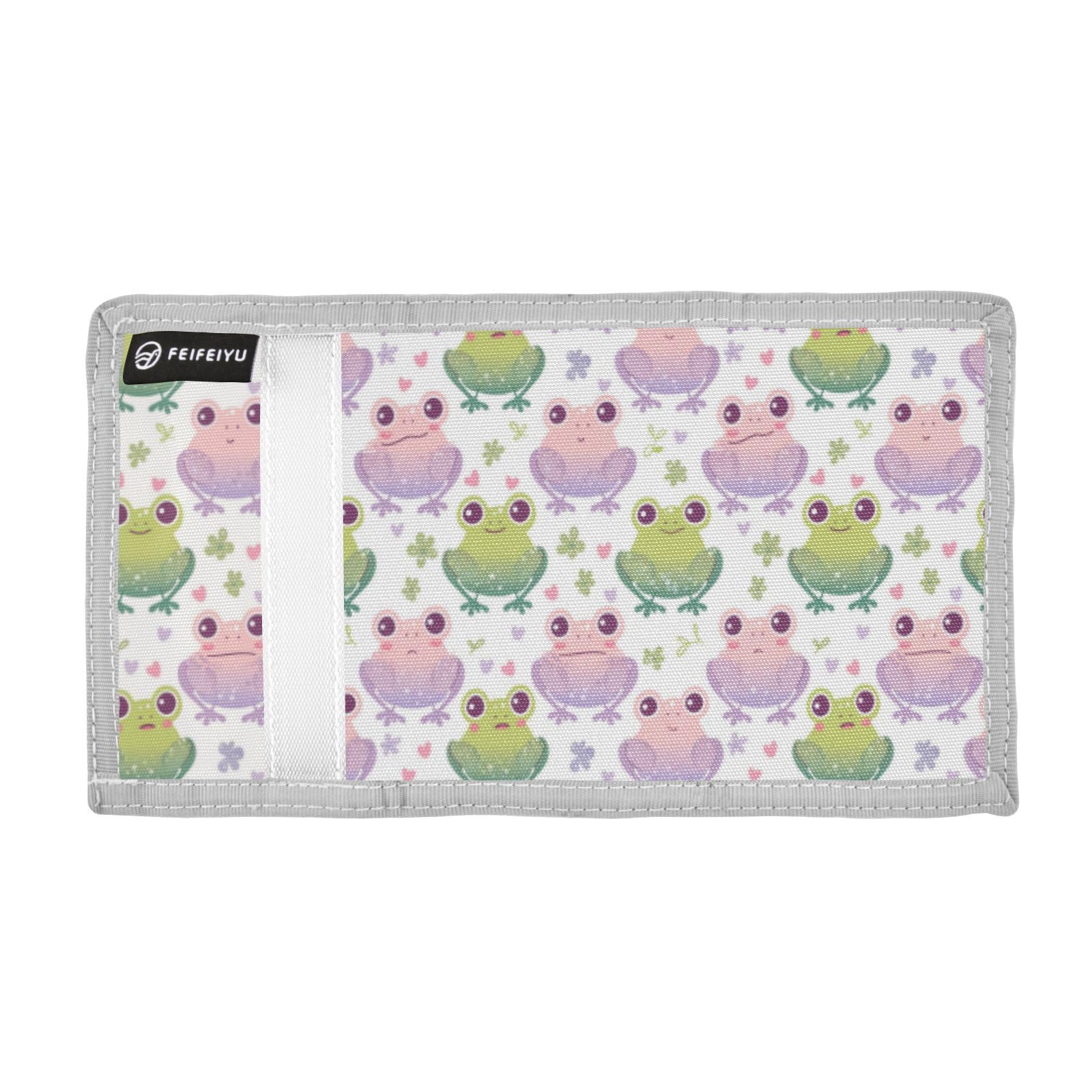 Wusikd Green Cartoon Frog Kids Wallet for Boys Girls Pink Toddler Trifold Wallet Novelty Wallet for Teens Women Men