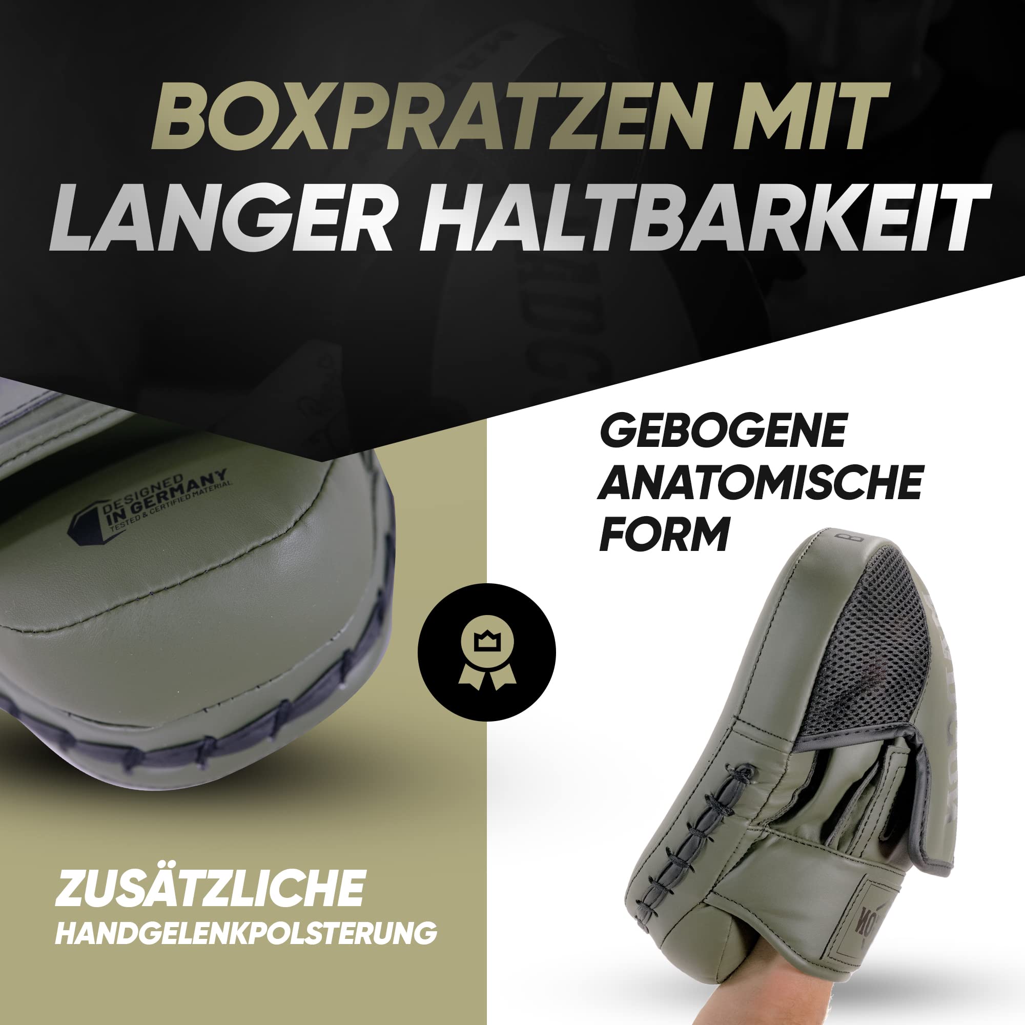 MADGON Premium Pratzen für optimale Schlagdämpfung, 1 Paar Boxpratzen für Boxen, Kampfsport, MMA, Kickboxen, Taekwondo