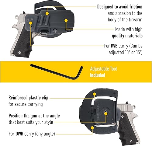 Miniatura 7 de Funda Kydex de Houston Holsters  Funda de transporte oculto Kydex fuerte clip de metal  Funda de pistola OWB IWB para pistolas 1911 de 4 pulgadas