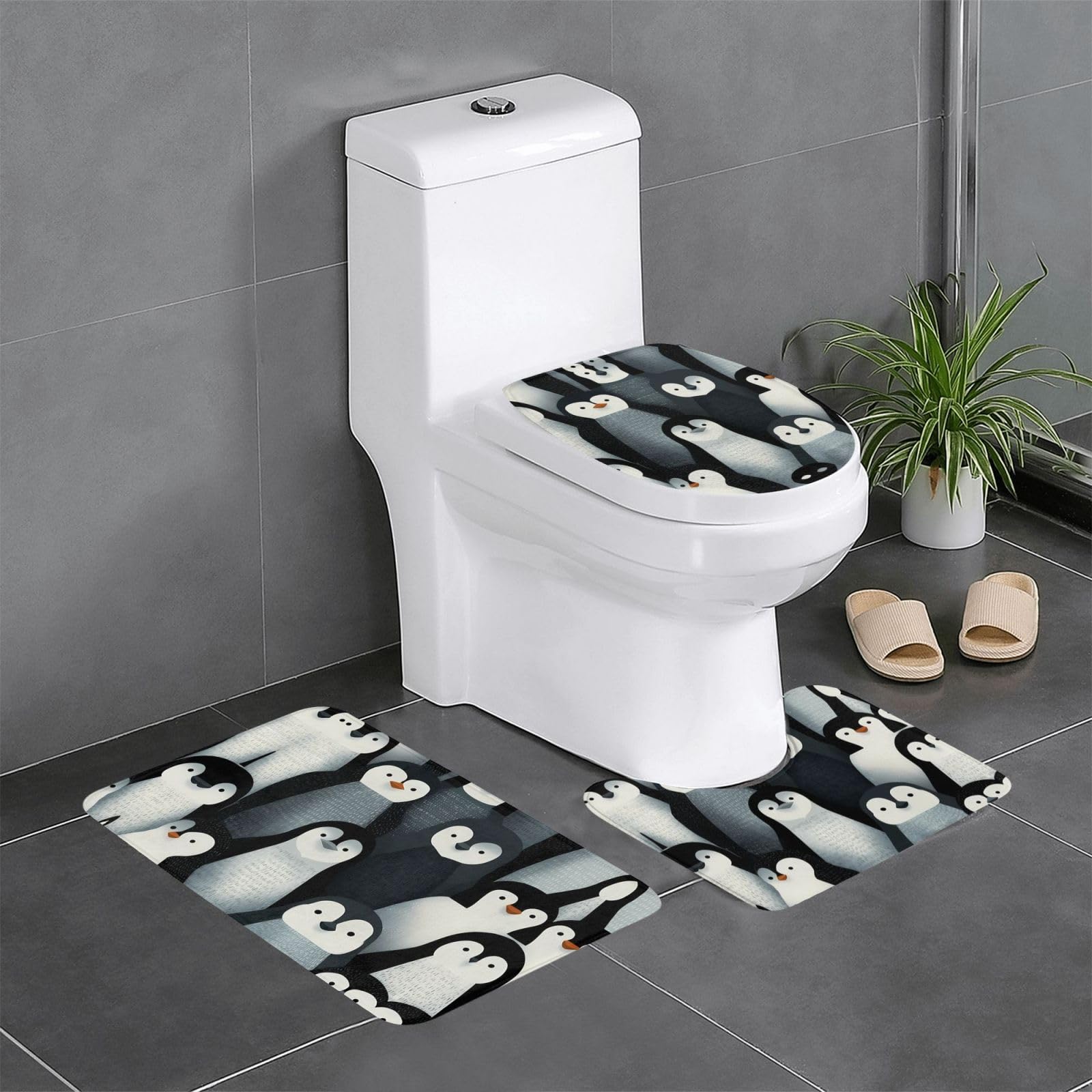 Tapis de salle de bain pingouin pour eviter les glissades tapis antiderapant