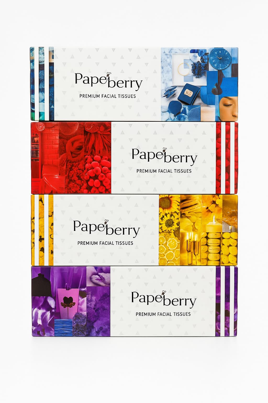 Siya Paperberry Premium Facial Tissues Paper box 2ply 100 Pulls, 20cm x 20cm Tissues for home office outdoor use,100% Natural Virgin Fibre (Pack of 4)-image-22
