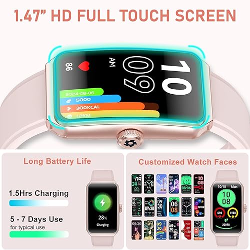 Miniatura 7 de Rastreador de actividad física con frecuencia cardíaca 247, oxígeno en sangre, rastreador de sueño, reloj de fitness impermeable, rastreador de