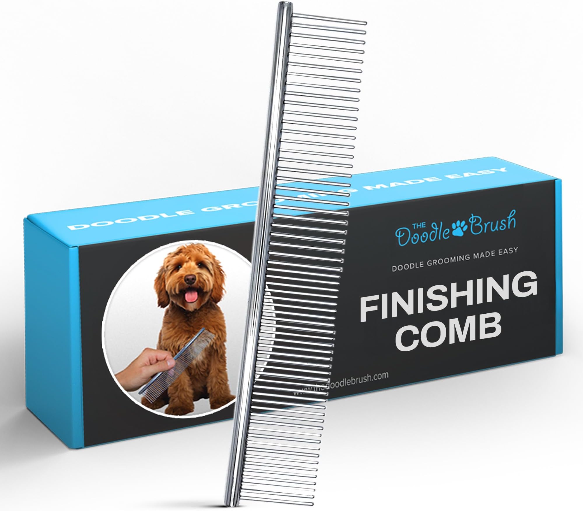 Dog Combs for Grooming Matting, Finishing Metal Comb For Dogs, Large Stainless Steel Doodle Dog Grooming Combs, Tackles Mat & Tangles for Poodles, Labradoodle, Cockapoo Pet Comb
