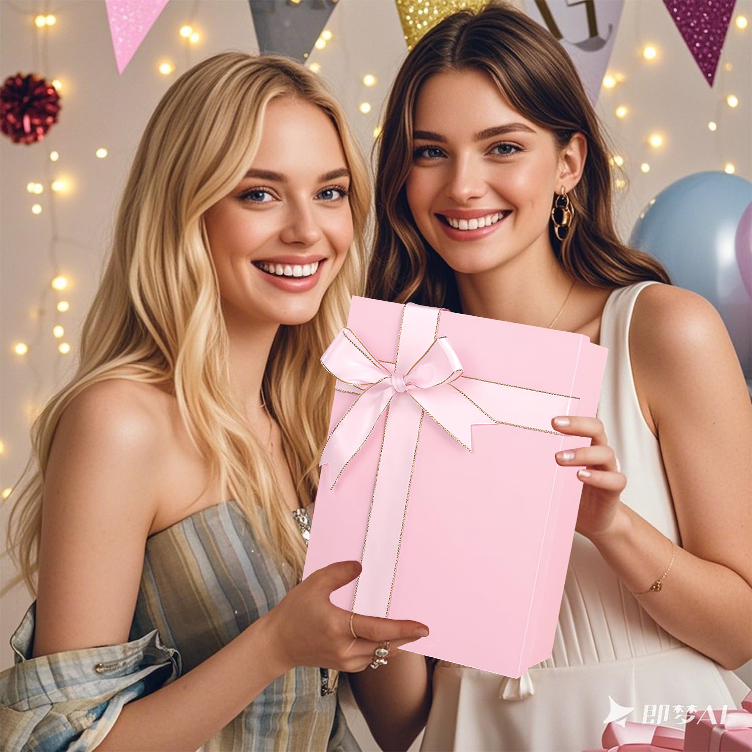 Boîte Cadeau Pliable Blanche 29x21x10.5cm Avec Nœud Et Couvercle - Emballage Luxe Pour Anniversaire Mariage Noël