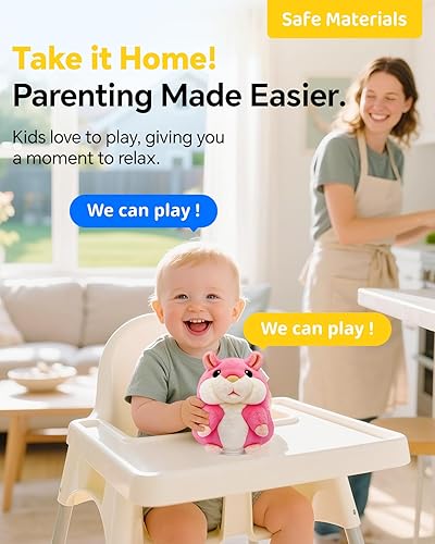 Miniatura 4 de Juguetes al aire libre para niños pequeños de 1 a 3 años, hámster parlante, repite lo que dices, animales de peluche, día del padre, regalos