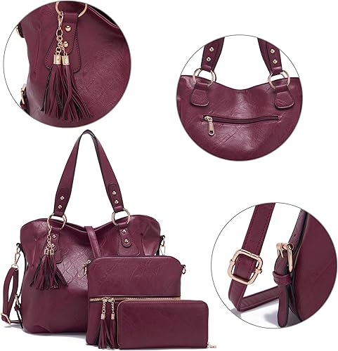 Miniatura 6 de Juego de carteras y carteras para mujer, bolso grande con cartera, 3 unidades