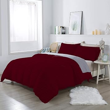 Luxurious 1 Piece Comforter Super King Plus Size 120" x 120" Inch 100% Egyptian Cotton 800 Thread Count 400 GSM Luxury Soft Quality Comforter - Burgundy Stripe